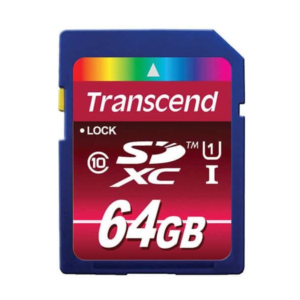 Transcend TS64GSDXC10U1 flashgeheugen 64 GB SDXC MLC Klasse 10 (TS64GSDXC10U1)