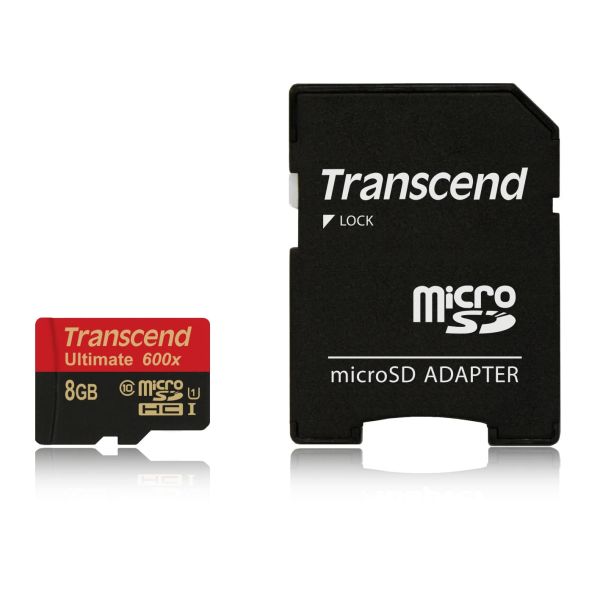Transcend 8GB microSDHC Class 10 UHS-I (Ultimate) MLC Klasse 10 (TS8GUSDHC10U1)