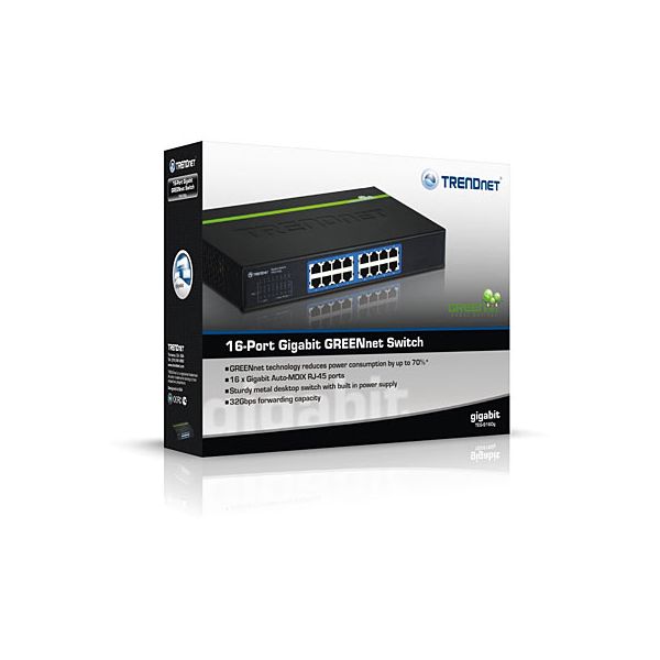 Trendnet TEG-S16DG netwerk-switch Unmanaged Zwart (TEG-S16DG)