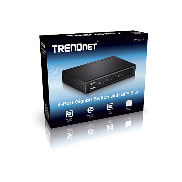 Trendnet TEG-S51SFP netwerk-switch Unmanaged Gigabit Ethernet (10/100/1000) Zwart (TEG-S51SFP)