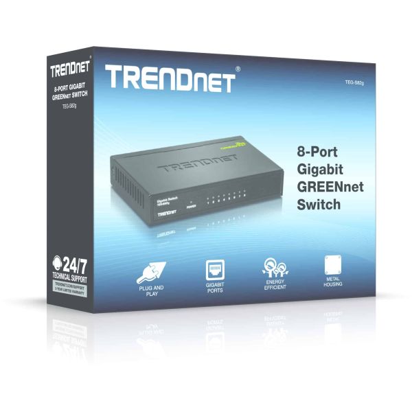 Trendnet GREENnet Unmanaged Gigabit Ethernet (10/100/1000) Zwart (TEG-S82G)