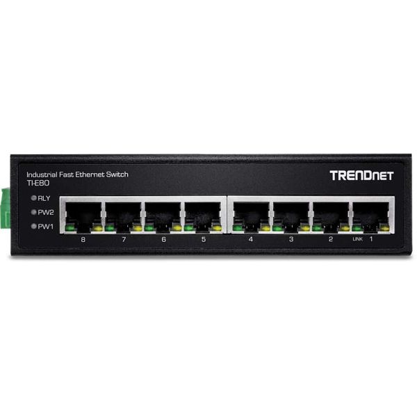 Trendnet TI-E80 netwerk-switch Unmanaged Fast Ethernet (10/100) Zwart (TI-E80)