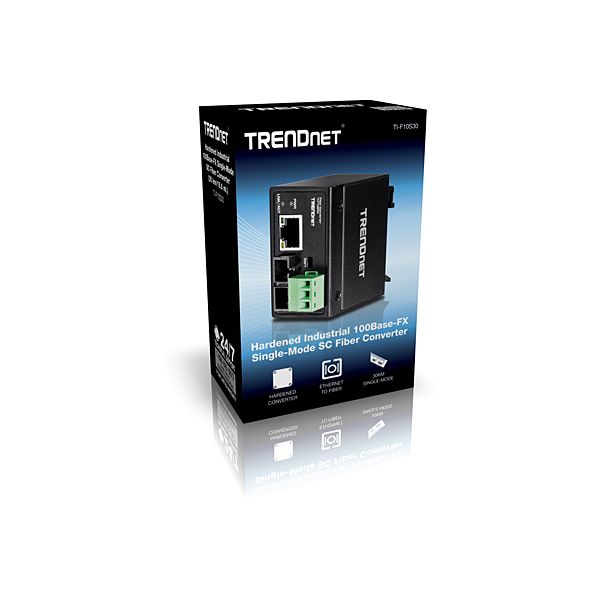 Trendnet TI-F10S30 netwerk media converter 200 Mbit/s 1310 nm Single-mode Zwart (TI-F10S30)