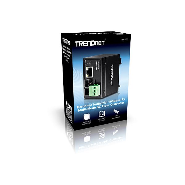 Trendnet TI-F10SC netwerk media converter 200 Mbit/s 1310 nm Multimode Zwart (TI-F10SC) Trendnet TI-F10SC netwerk media converter 200 Mbit/s 1310 nm Multimode Zwart (TI-F10SC)