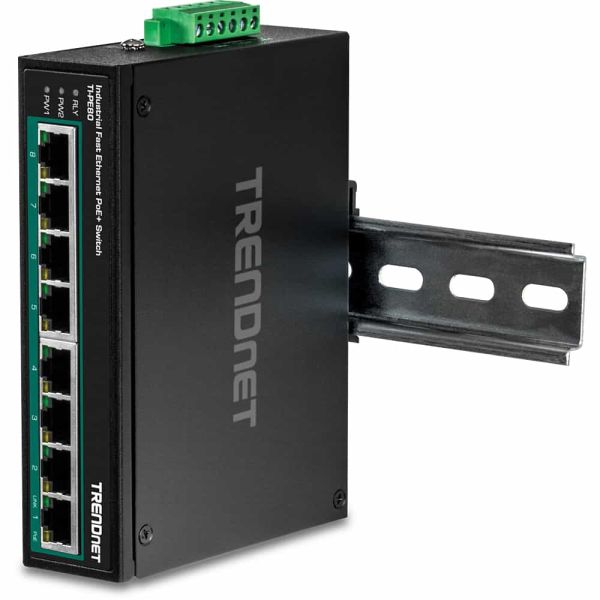 Trendnet TI-PE80 netwerk-switch Unmanaged Fast Ethernet (10/100) Power over Ethernet (PoE) Zwart (TI-PE80)