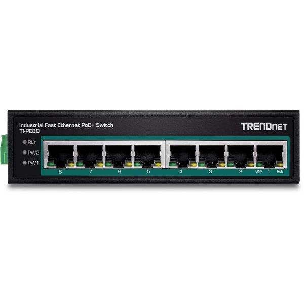 Trendnet TI-PE80 netwerk-switch Unmanaged Fast Ethernet (10/100) Power over Ethernet (PoE) Zwart (TI-PE80)