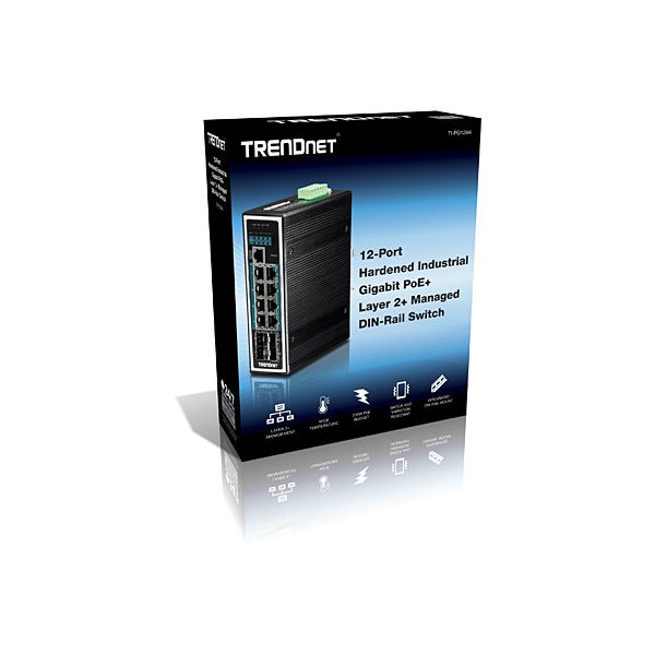 Trendnet TI-PG1284i Managed L2+ Gigabit Ethernet (10/100/1000) Power over Ethernet (PoE) Zwart (TI-PG1284I)