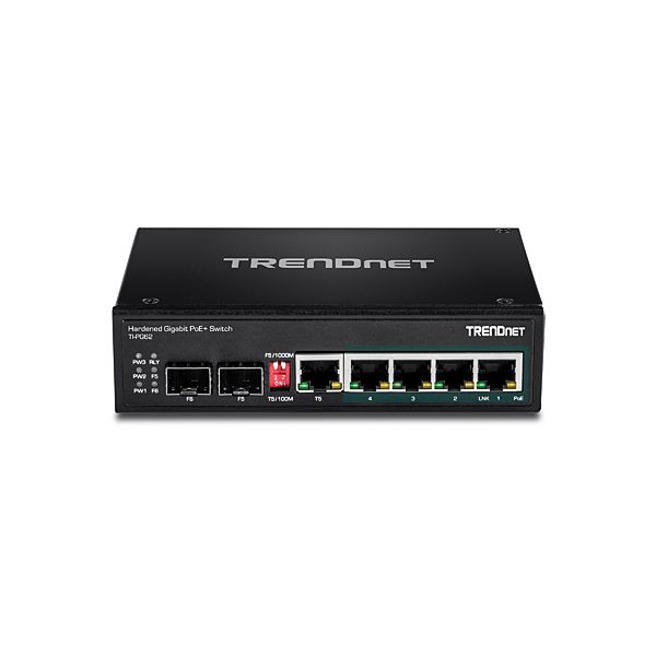 Trendnet TI-PG62 netwerk-switch Unmanaged Gigabit Ethernet (10/100/1000) Power over Ethernet (PoE) Zwart (TI-PG62)