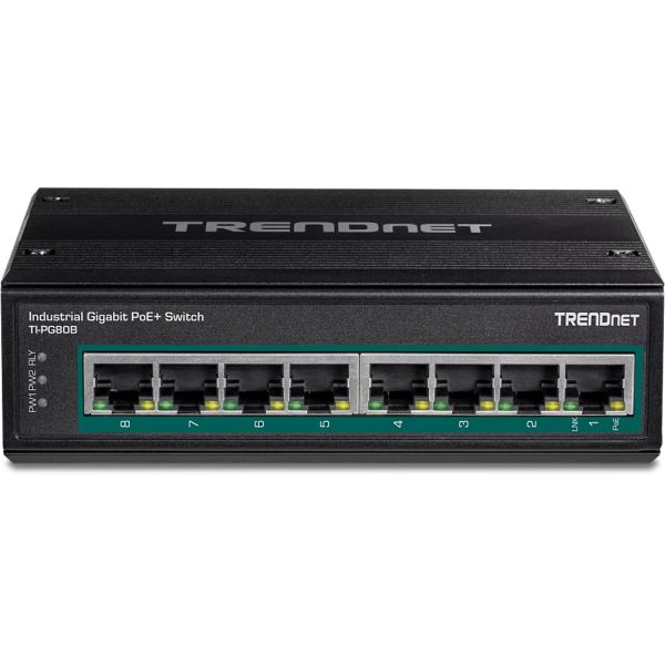 Trendnet TI-PG80B netwerk-switch Gigabit Ethernet (10/100/1000) Power over Ethernet (PoE) Zwart (TI-PG80B)