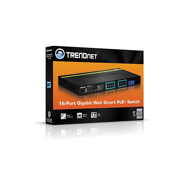Trendnet TPE-1620WS netwerk-switch Managed L2 Gigabit Ethernet (10/100/1000) Power over Ethernet (PoE) 1U Zwart (TPE-1620WS)