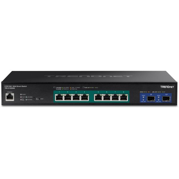 TRENDnet 10-Port 2,5G Web Smart PoE+ Switch w.10G SFP+ Slots (TPE-3102WS)