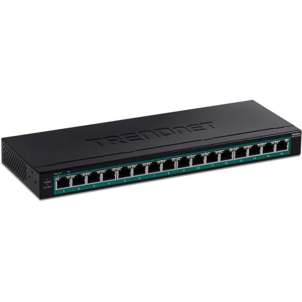 Trendnet TPE-TG160H netwerk-switch Unmanaged Gigabit Ethernet (10/100/1000) Power over Ethernet (PoE) 1U Zwart (TPE-TG160H)