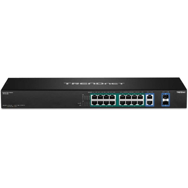 Trendnet TPE-TG182F v1.0R Unmanaged Gigabit Ethernet (10/100/1000) Power over Ethernet (PoE) 1U Zwart (TPE-TG182F)