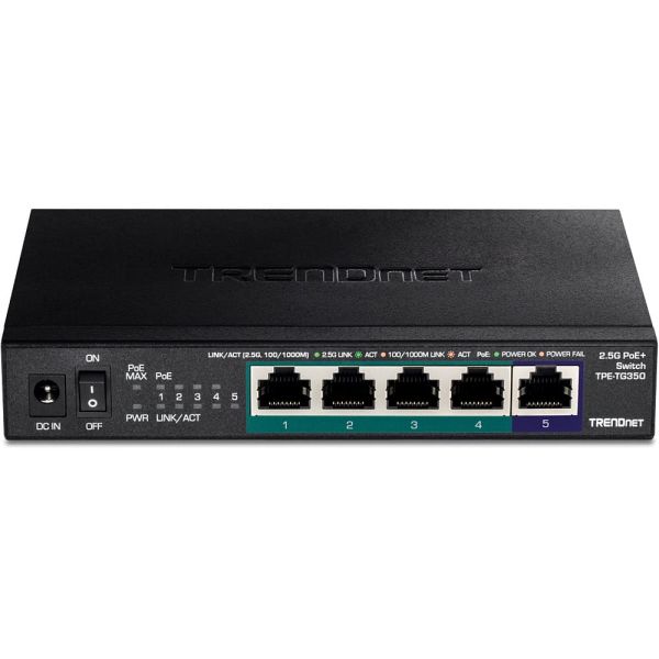 Trendnet TPE-TG350 netwerk-switch Unmanaged 2.5G Ethernet (100/1000/2500) Power over Ethernet (PoE) Zwart (TPE-TG350)