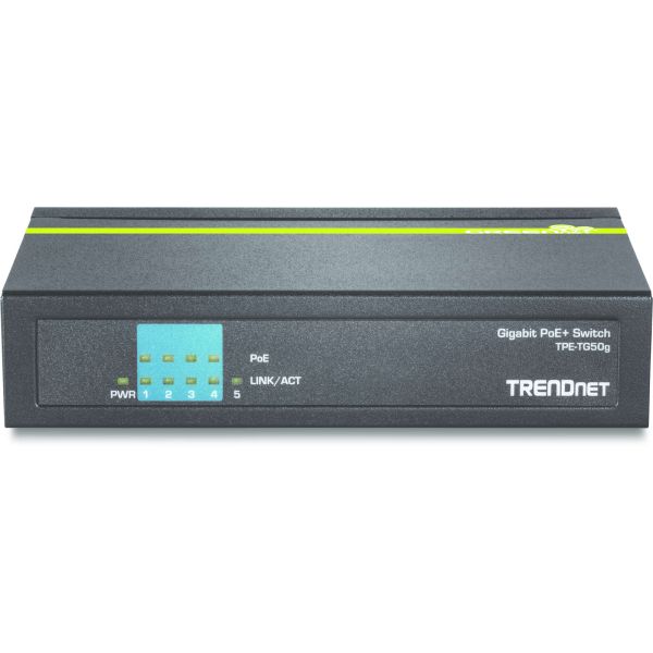 Trendnet TPE-TG50g Unmanaged Gigabit Ethernet (10/100/1000) Power over Ethernet (PoE) Zwart (TPE-TG50G)