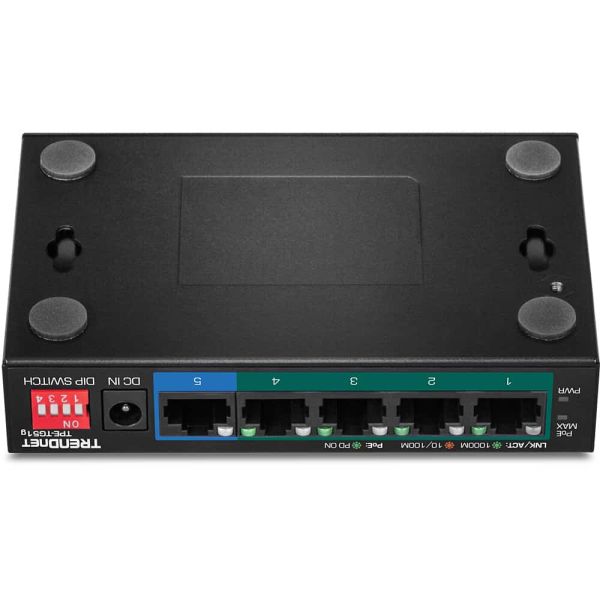 Trendnet TPE-TG51G netwerk-switch Gigabit Ethernet (10/100/1000) Power over Ethernet (PoE) Zwart (TPE-TG51G)