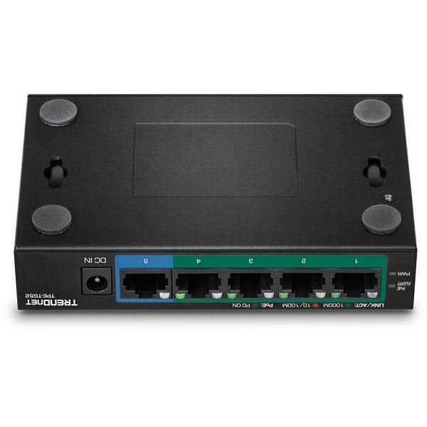 Trendnet TPE-TG52 netwerk-switch Unmanaged Gigabit Ethernet (10/100/1000) Power over Ethernet (PoE) Zwart (TPE-TG52)