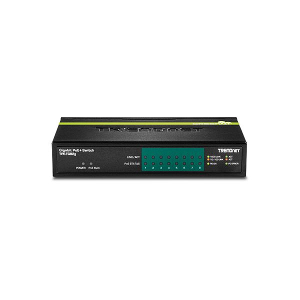 Trendnet TPE-TG82G netwerk-switch Unmanaged Gigabit Ethernet (10/100/1000) Power over Ethernet (PoE) Zwart (TPE-TG82G)