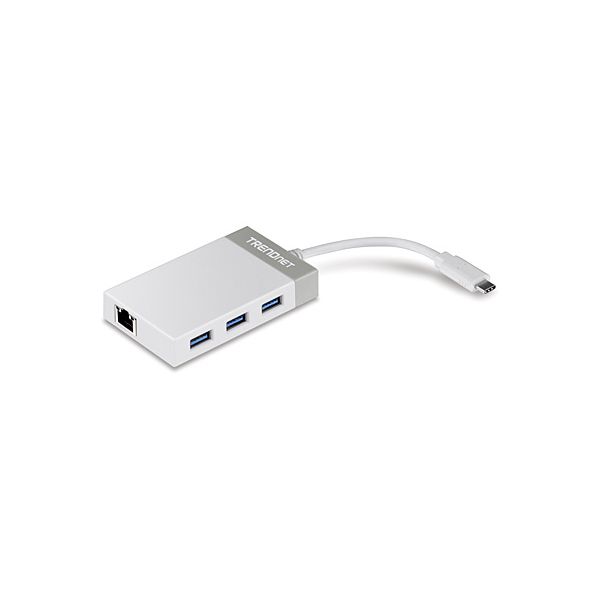Trendnet TUC-ETGH3 notebook dock & poortreplicator USB 3.2 Gen 1 (3.1 Gen 1) Type-C Grijs, Wit (TUC-ETGH3)