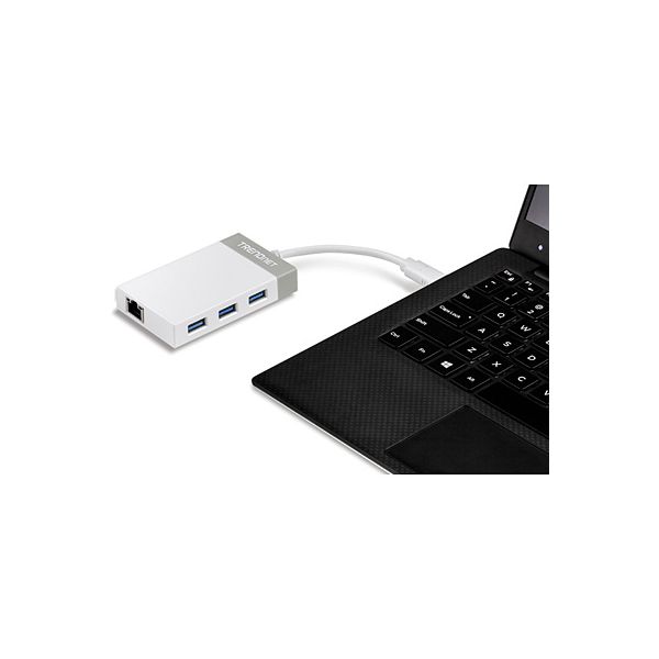 Trendnet TUC-ETGH3 notebook dock & poortreplicator USB 3.2 Gen 1 (3.1 Gen 1) Type-C Grijs, Wit (TUC-ETGH3)