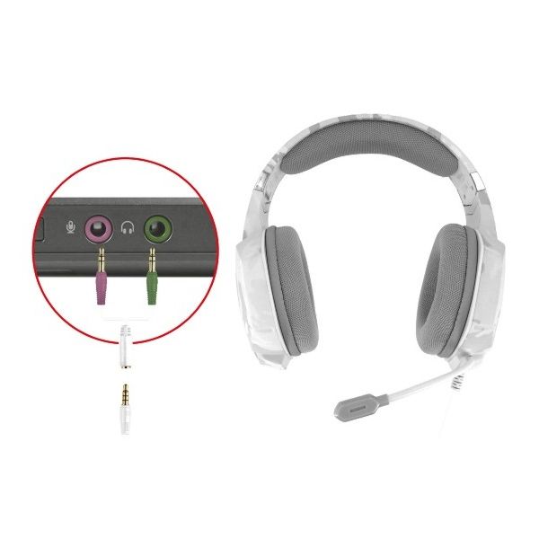 Trust GXT 322W Carus - Gaming Headset voor PS4 en PC - Wit/Grijs Camouflage (20864)