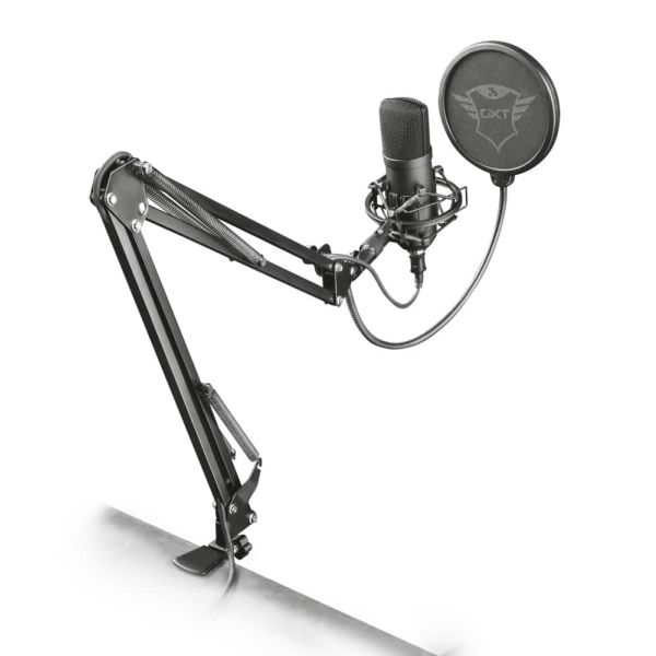 Trust GXT 252 Emita Plus - Studio Microfoon met Arm - Gaming - USB - Zwart (22400) Trust GXT 252 Emita Plus - Studio Microfoon met Arm - Gaming - USB - Zwart (22400)
