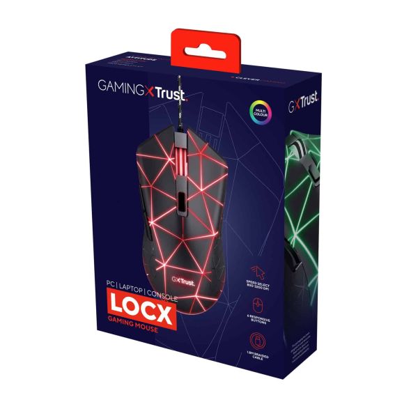 Trust GXT 133 Locx Gaming Muis - Multi Color LED (22988)