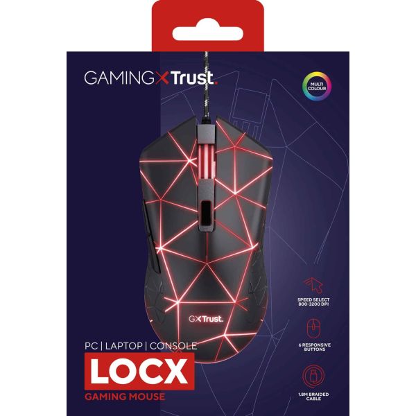 Trust GXT 133 Locx Gaming Muis - Multi Color LED (22988)