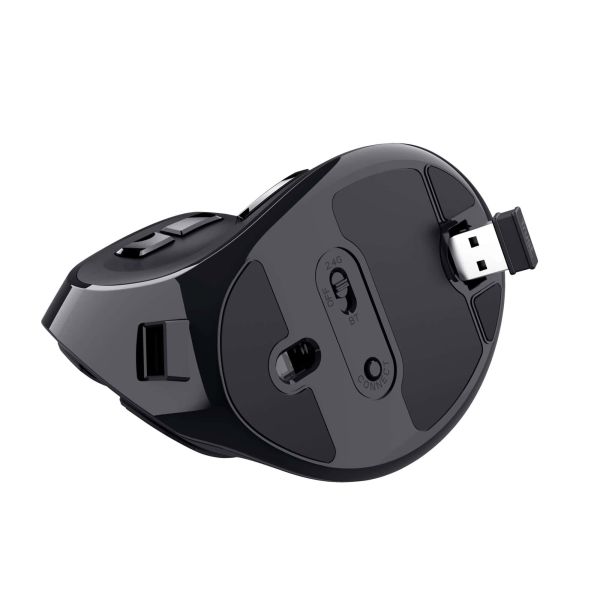 Trust Voxx Draadloze oplaadbare ergonomische muis – Ergonomische muis – Draadloze muis – Oplaadbare muis – LED‑display – Zwart (23731) Trust Voxx Draadloze oplaadbare ergonomische muis – Ergonomische muis – Draadloze muis – Oplaadbare muis – LED‑display – Zwart (23731)
