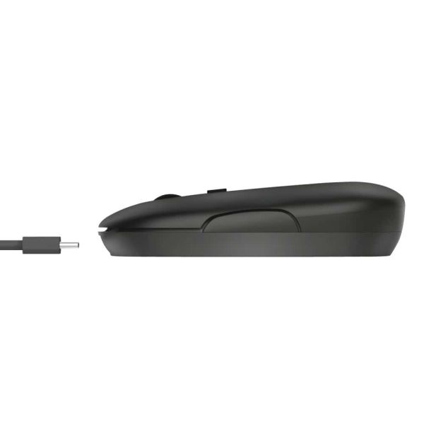 Trust Puck Draadloze Muis - Multi-device muis – USB en Bluetooth verbinding – 1600 DPI – Grijs (24059) Trust Puck Draadloze Muis - Multi-device muis – USB en Bluetooth verbinding – 1600 DPI – Grijs (24059)