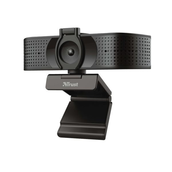 Trust Teza 4K Webcam - Ultra HD webcam – 3840 x 2160 resolutie – Dubbele microfoon – Zwart (24280)