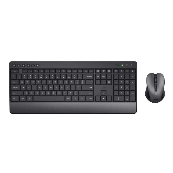 Trust Trezo toetsenbord Inclusief muis RF Draadloos QWERTY Amerikaans Engels Zwart (24529)