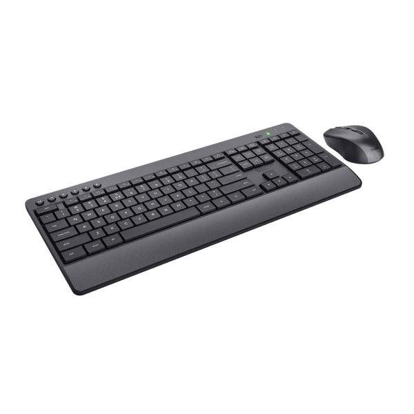 Trust Trezo toetsenbord Inclusief muis RF Draadloos QWERTY Amerikaans Engels Zwart (24529)