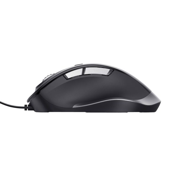 Trust Fyda Bedrade Muis Eco - muis – bedrade muis – comfort ontwerp – zwart (24728)