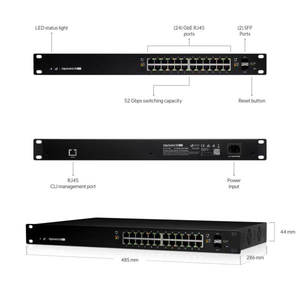 Ubiquiti ES24-250W  24x1000Mbps + 2xSFP   PoE/PoE+/PoE24V (ES-24-250W)