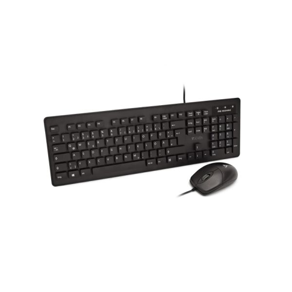 V7 CKU700DE toetsenbord Inclusief muis USB Duits Zwart (CKU700DE)