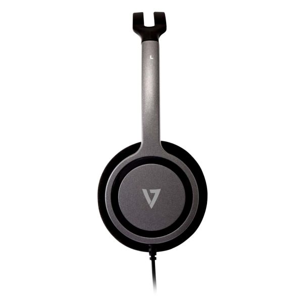 V7 HA310-2EP hoofdtelefoon/headset Hoofdtelefoons Bedraad Hoofdband Muziek Zwart, Zilver (HA310-2EP)