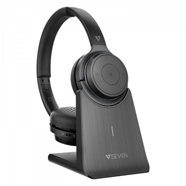 V7 HB600S hoofdtelefoon/headset Draadloos Hoofdband Oproepen/muziek USB Type-C Bluetooth Zwart (HB600S)
