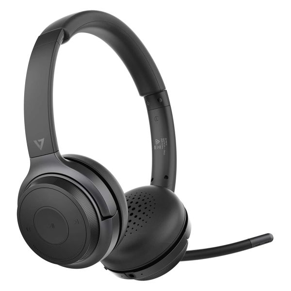 V7 HB600S hoofdtelefoon/headset Draadloos Hoofdband Oproepen/muziek USB Type-C Bluetooth Zwart (HB600S)