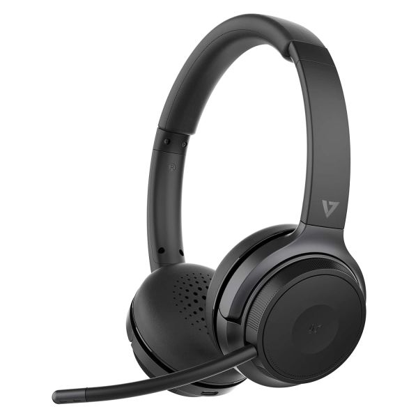 V7 HB600S hoofdtelefoon/headset Draadloos Hoofdband Oproepen/muziek USB Type-C Bluetooth Zwart (HB600S)