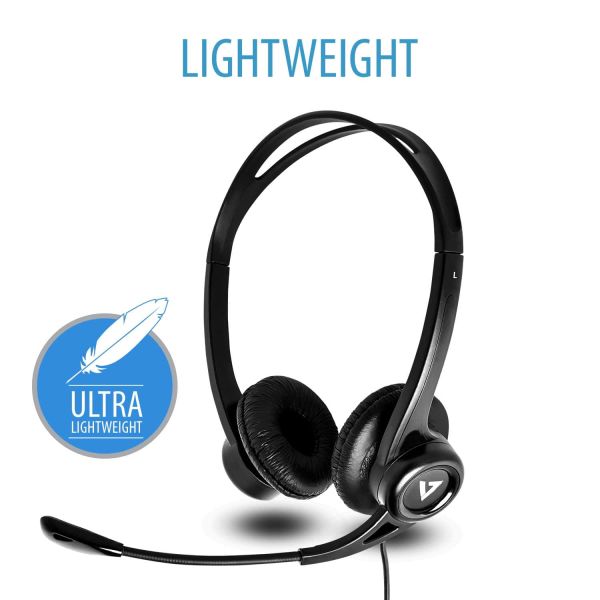 V7 HU311-2EP hoofdtelefoon/headset Bedraad Hoofdband Kantoor/callcenter USB Type-A Zwart (HU311-2EP)