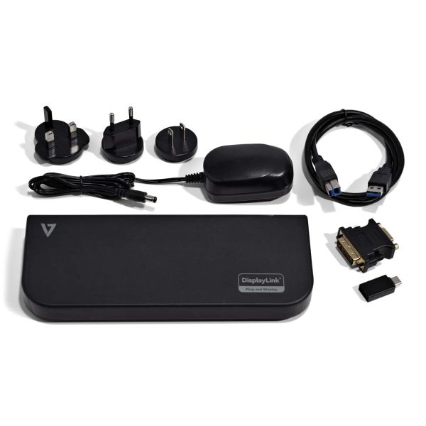 V7 UDDS2 notebook dock & poortreplicator Docking USB 2.0 Zwart (UDDS2)