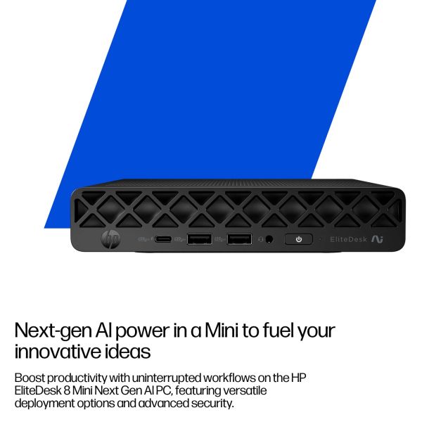 HP EliteDesk 8 G1a Next Gen AI Mini 998X9ET#ABU AMD Ryzen Al 7 350 32GB 1TB SSD Win 11 Pro Black (998X9ET)