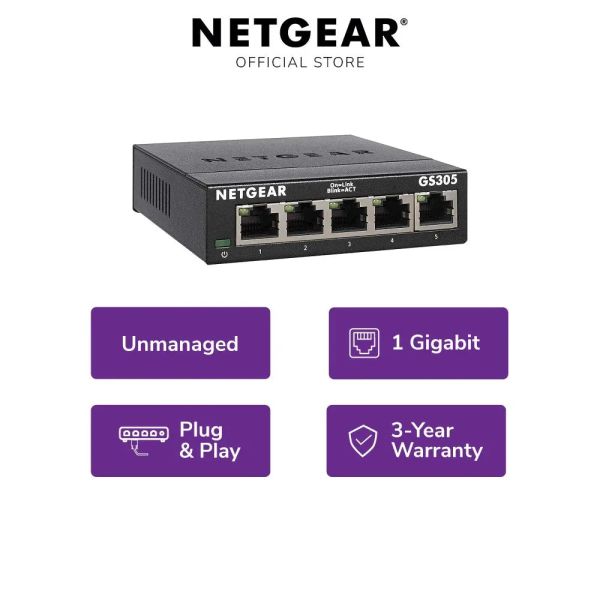 Netgear GS305 5-Port Gigabit Switch (GS305)