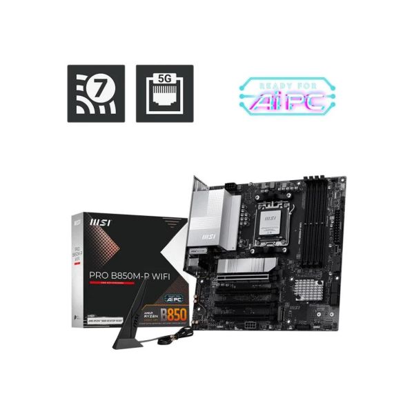 MSI Pro B850M-P WiFi Micro ATX Motherboard (911-7E71-001)