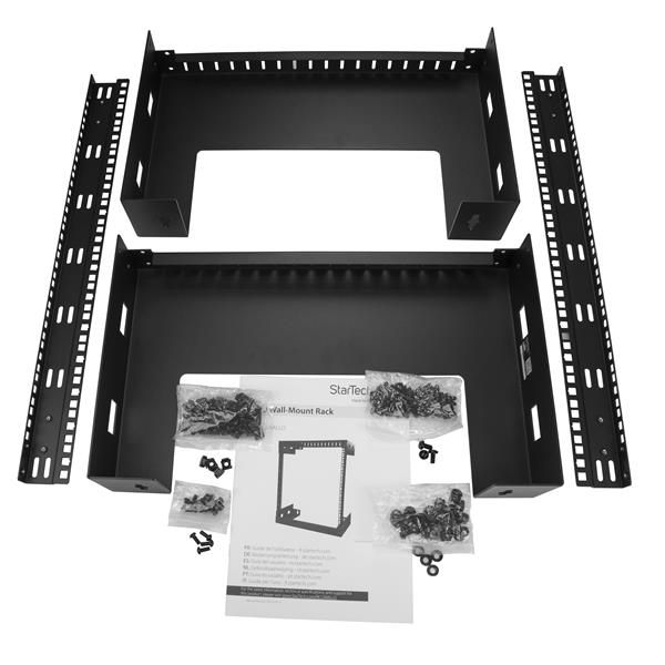 StarTech.com 2 Post 15U Heavy-Duty Wandmonteerbare Server Rack, 19" Open Frame Netwerk Rack, 30cm Diep, Data Rack voor IT/AV/Patchpaneel/Computer Apparatuur, Incl Kooimoeren en Schroeven (RK15WALLO)