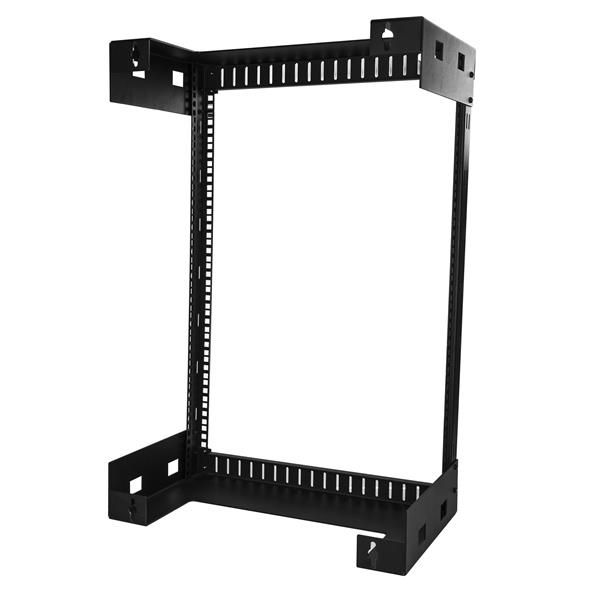 StarTech.com 2 Post 15U Heavy-Duty Wandmonteerbare Server Rack, 19" Open Frame Netwerk Rack, 30cm Diep, Data Rack voor IT/AV/Patchpaneel/Computer Apparatuur, Incl Kooimoeren en Schroeven (RK15WALLO)