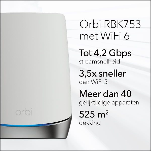 NETGEAR Orbi RBK753 AX4200 WiFi 6 Mesh System (RBK753-100EUS) NETGEAR Orbi RBK753 AX4200 WiFi 6 Mesh System (RBK753-100EUS)