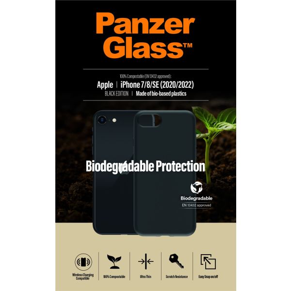 PanzerGlass ® Biodegradable Case iPhone 6 | 6s | SE (2020/2022) | 7 | 8 mobiele telefoon behuizingen Hoes Zwart (0346)