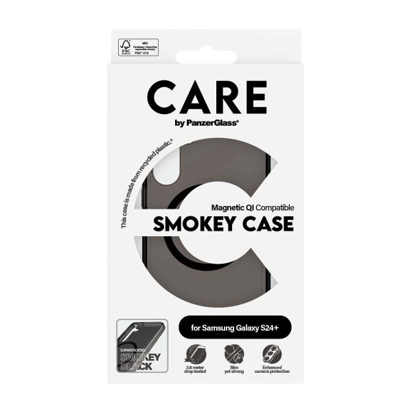 PanzerGlass CARE™ by ® Smokey Case w. Black Qi Compatible Samsung Galaxy S24+ mobiele telefoon behuizingen Hoes Zwart (1157)